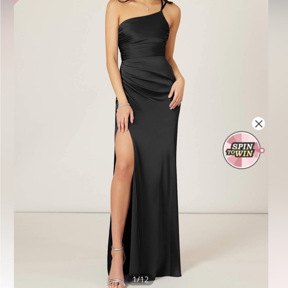 Azazie Black One Shoulder Dress